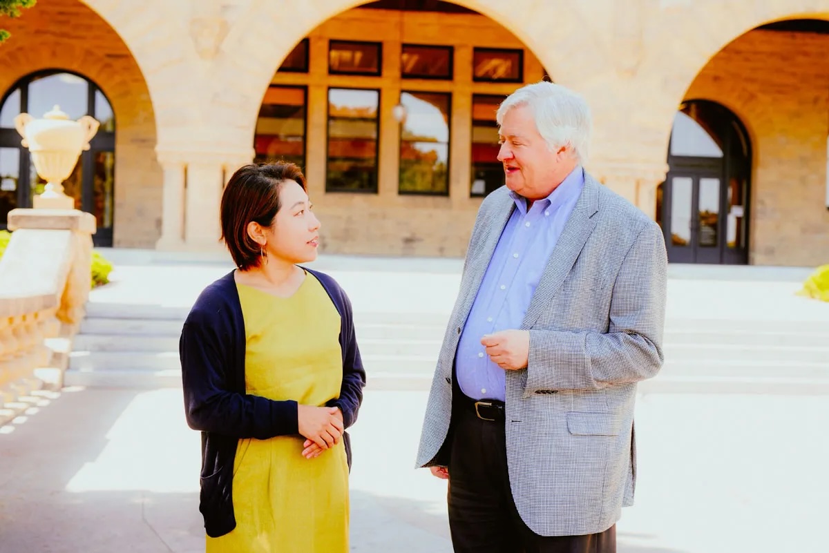 Professor Dasher (right) argues that Japanese companies need to adopt a Silicon Valley-style culture of embracing change.